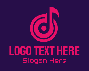 Time Signature - Vinyl Musical Note logo design