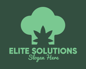 Green Leaf - Cannabis Edible Chef Hat logo design