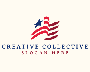 USA American Flag logo design