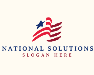 National - USA American Flag logo design