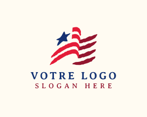 Veteran - USA American Flag logo design
