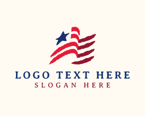 American - USA American Flag logo design