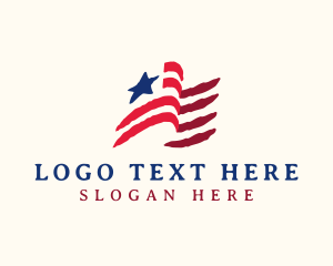 Liberal - USA American Flag logo design