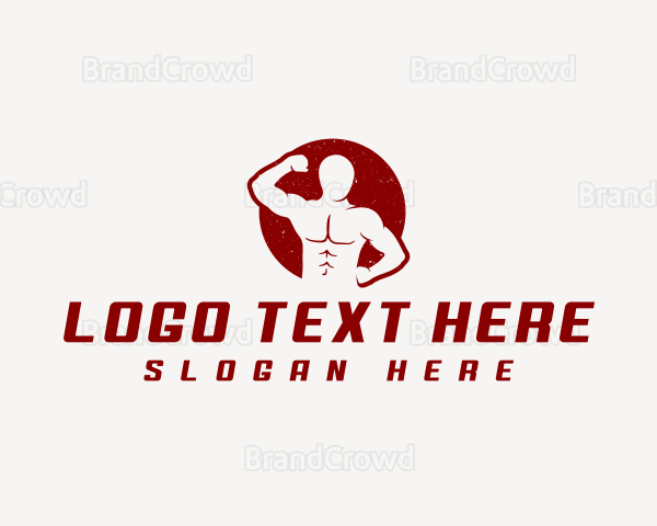 Muscle Man Bodybuilder Logo