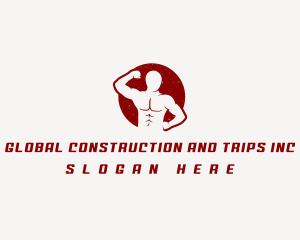 Muscle Man Bodybuilder Logo