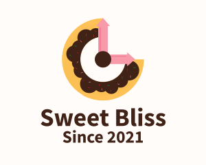 Sweet Doughnut Clock logo design