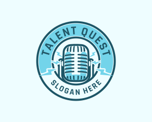 Interview - Microphone Podcast Radio logo design