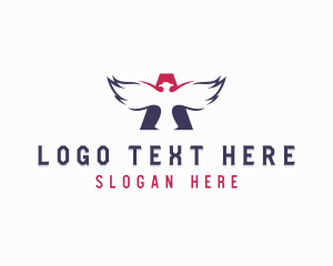 Army - Eagle Sports Team Letter A logo design