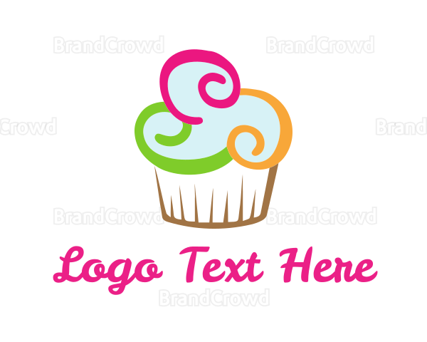 Colorful Cupcake Confectionery Logo