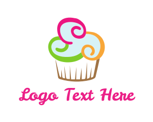 Dessert Bar - Colorful Cupcake Confectionery logo design