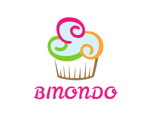 Colorful Cupcake Confectionery  Logo