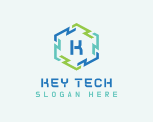 Hexagon Frame Technology logo design