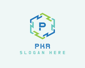 Symbol - Hexagon Frame Technology logo design