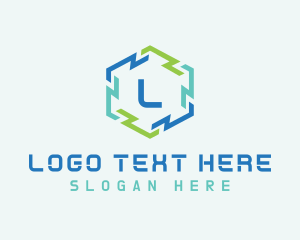 Hexagon Frame Technology logo design