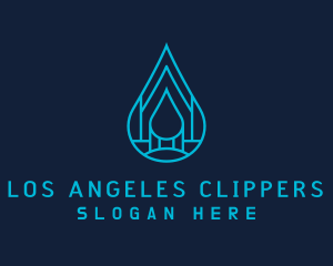 Blue Sea Water Droplet Logo