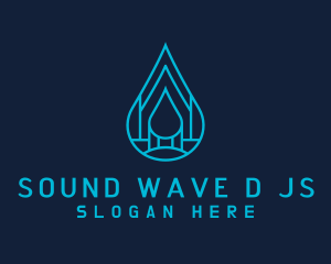Blue Sea Water Droplet Logo