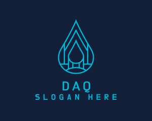 Blue Sea Water Droplet Logo
