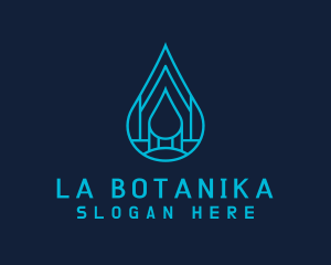 Water Supply - Blue Sea Water Droplet logo design