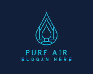 Blue Sea Water Droplet logo design