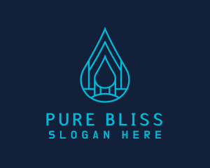 Blue Sea Water Droplet logo design