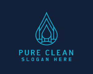 Blue Sea Water Droplet logo design