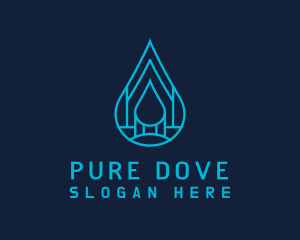 Blue Sea Water Droplet logo design