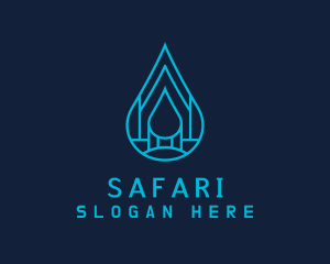 Water Drop - Blue Sea Water Droplet logo design