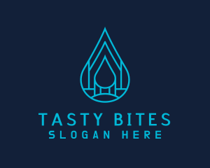 Distilled - Blue Sea Water Droplet logo design