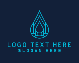 Hydraulic - Blue Sea Water Droplet logo design