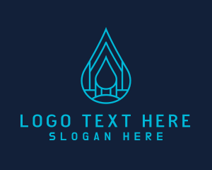 Blue Sea Water Droplet Logo