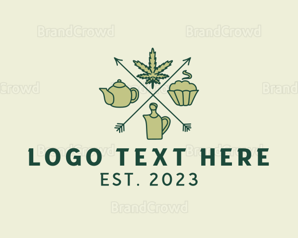 Hipster Cannabis CBD Arrow Logo