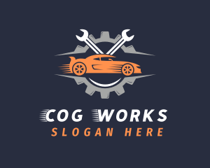 Car Wrench Cog Repair logo design