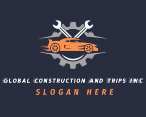 Repairman - Car Wrench Cog Repair logo design