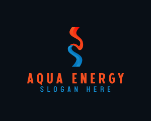 Hydropower - Abstract Energy Ribbon logo design