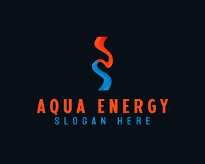 Abstract Energy Ribbon  logo design