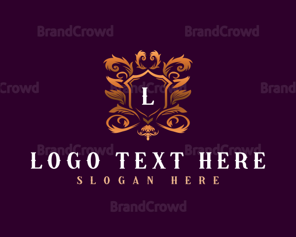 Floral Elegant Shield Logo