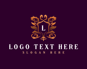 Hotel - Floral Elegant Shield logo design