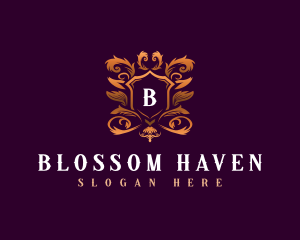 Floral - Floral Elegant Shield logo design