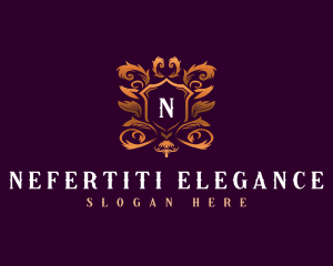 Floral Elegant Shield logo design