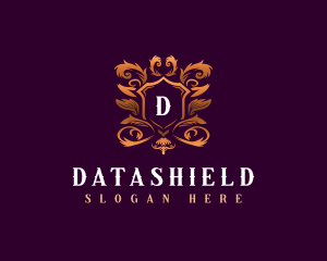 Floral Elegant Shield logo design