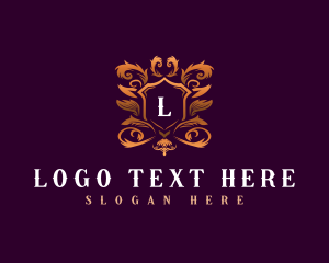 Vip - Floral Elegant Shield logo design