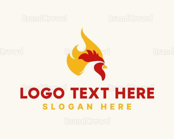 Hot Flaming Chicken Logo