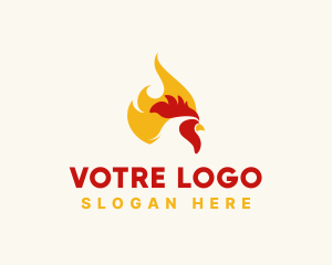 Hot Flaming Chicken  Logo