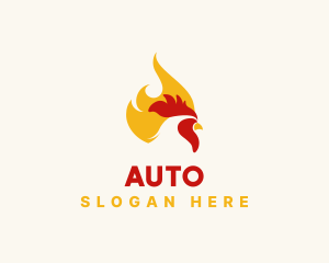 Hot Flaming Chicken  Logo