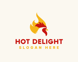 Hot Flaming Chicken  logo design