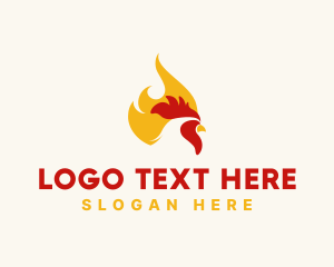 Hot - Hot Flaming Chicken logo design