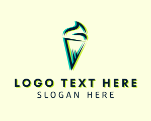 Ice Cream - Glitch Ice Cream Dessert logo design