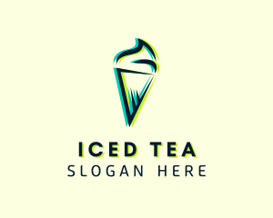 Glitch Ice Cream Dessert logo design