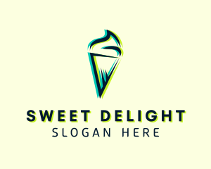 Sherbet - Glitch Ice Cream Dessert logo design