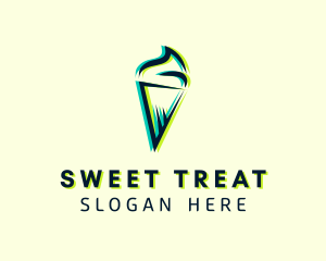 Glitch Ice Cream Dessert logo design